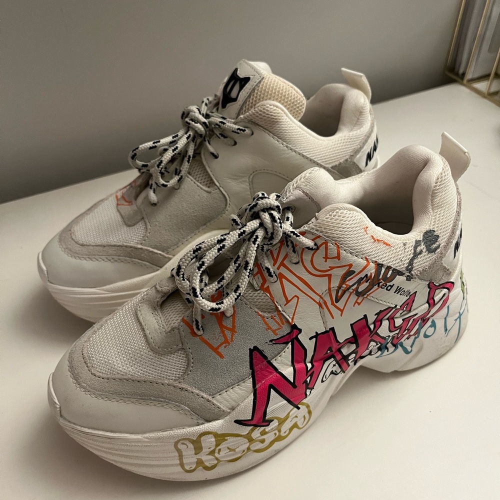 Naked Wolfe graffiti sneakers size 36